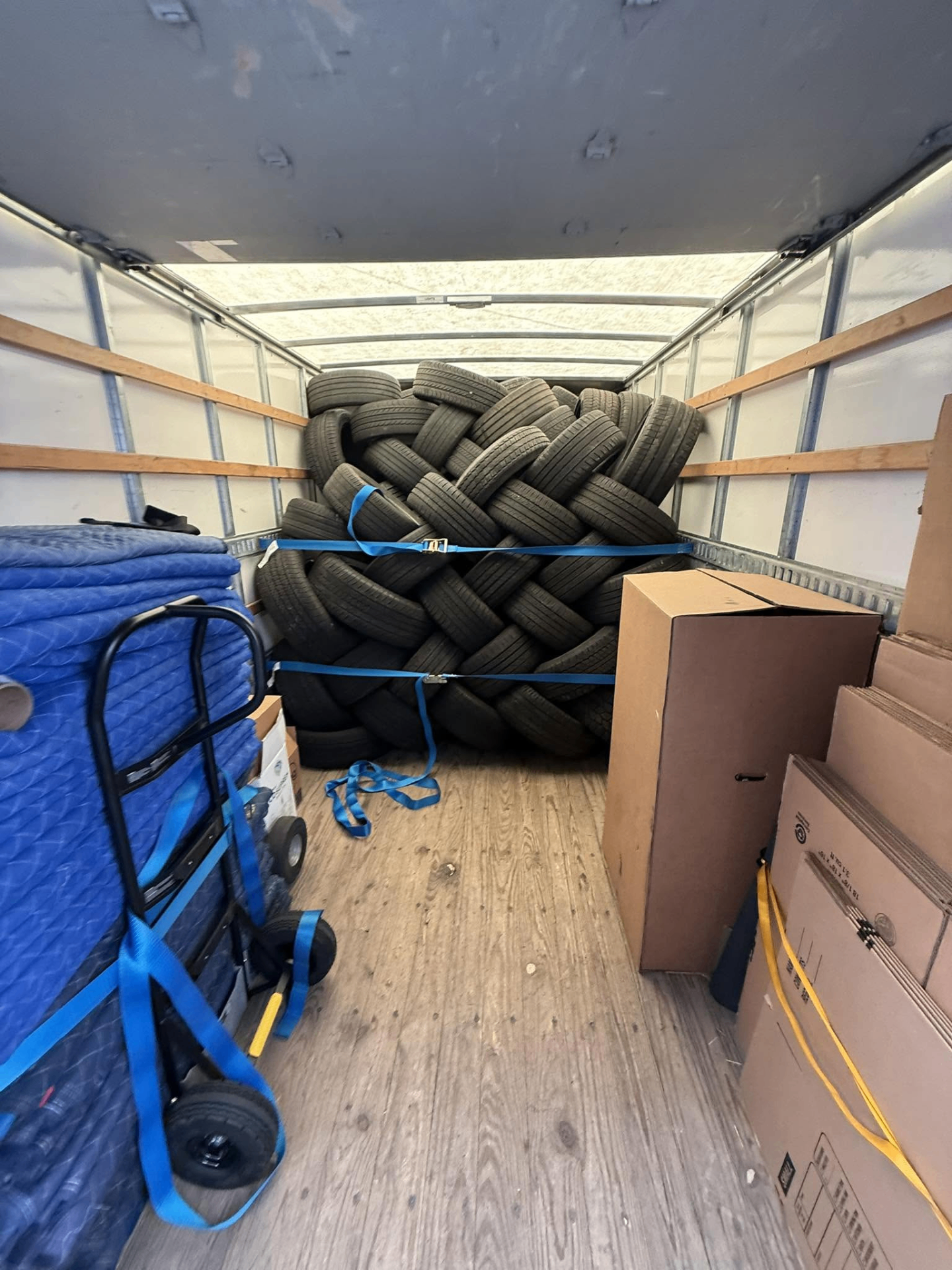 Loaded moving truck